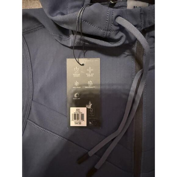 VRST Vest Mens Small Indigo Navy Hooded Full Zip Golf Quick Dry Stretch New - Picture 5 of 9